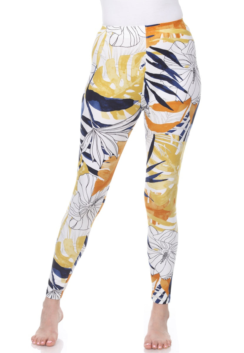  White Mark Super Soft Tropical Printed Leggings - one size - Bonton