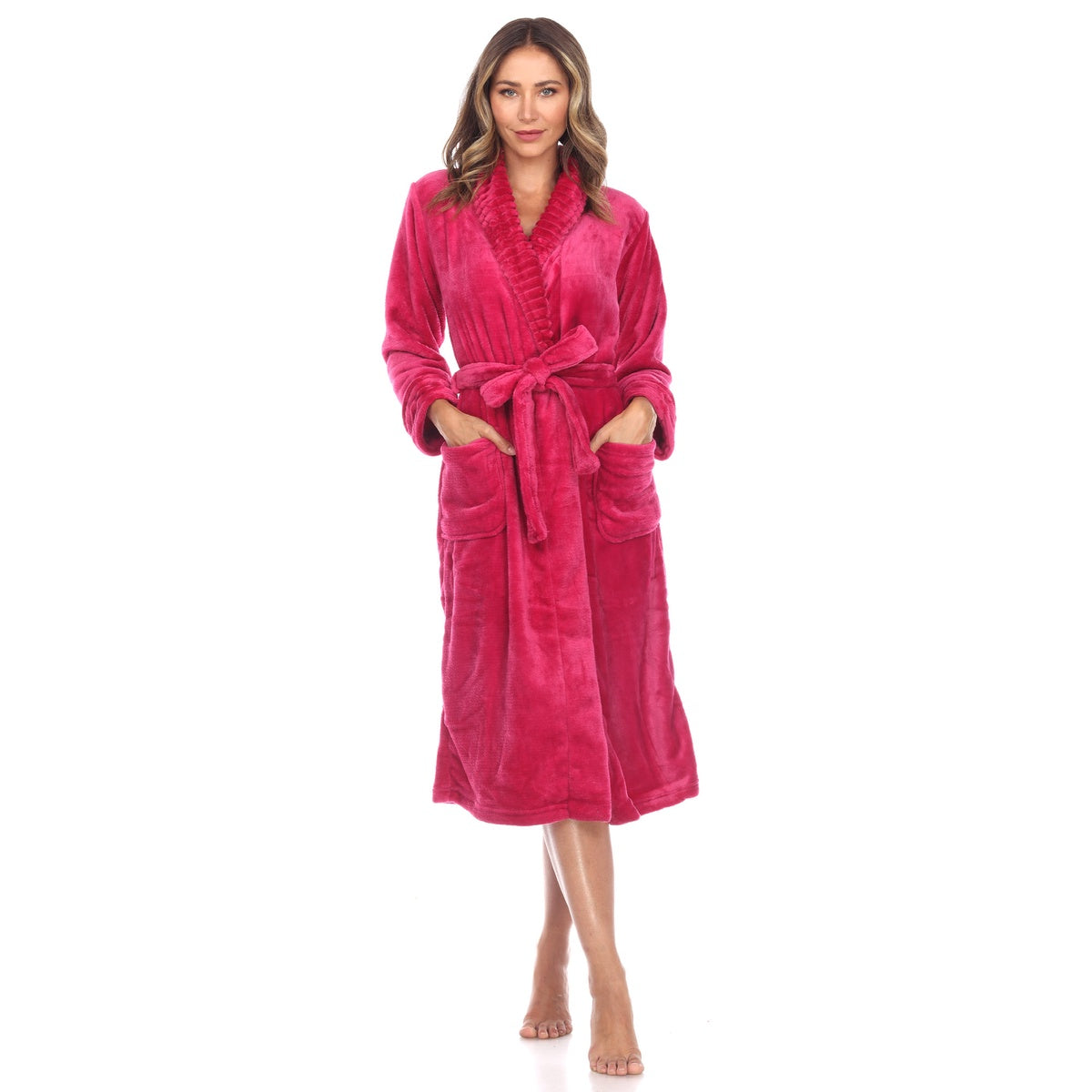  White Mark Women's Cozy Lounge Robe - S/M - Bonton