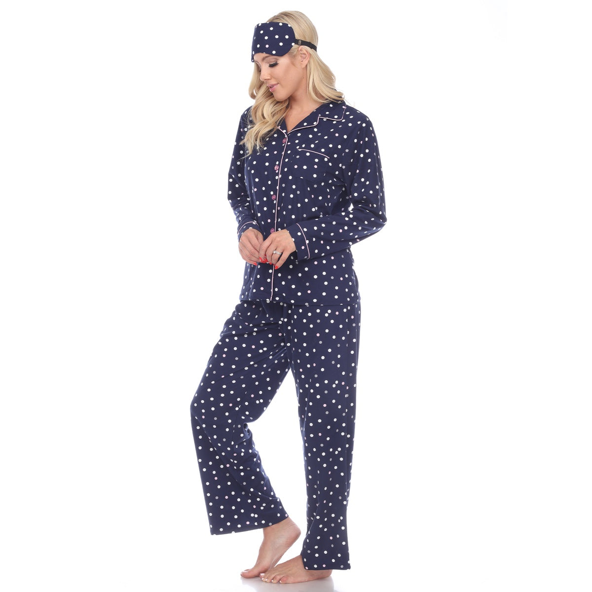  White Mark Women's Three Piece Pajama Set - L - Bonton