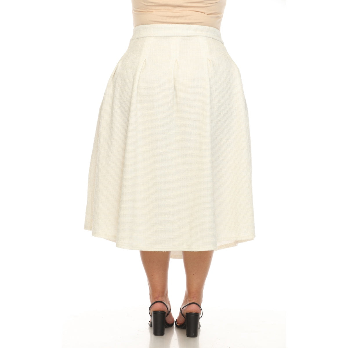  White Mark Plus Size Flared Tweed Skirt - 1X - Bonton