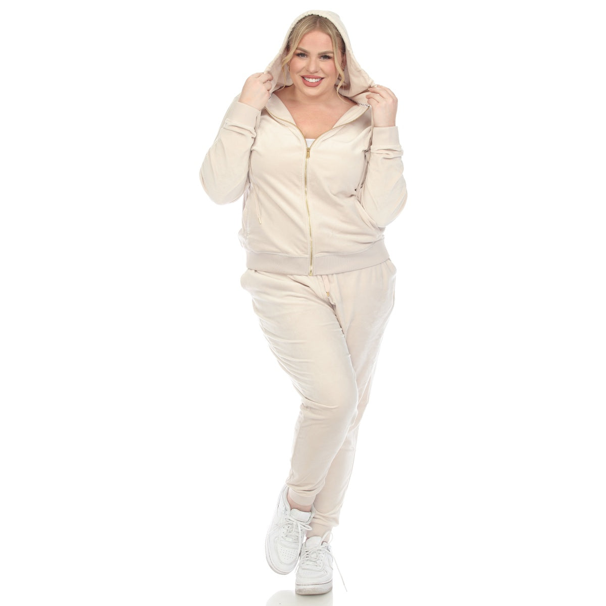  White Mark Plus Size 2 Piece Velour Tracksuit Set - 3X - Bonton