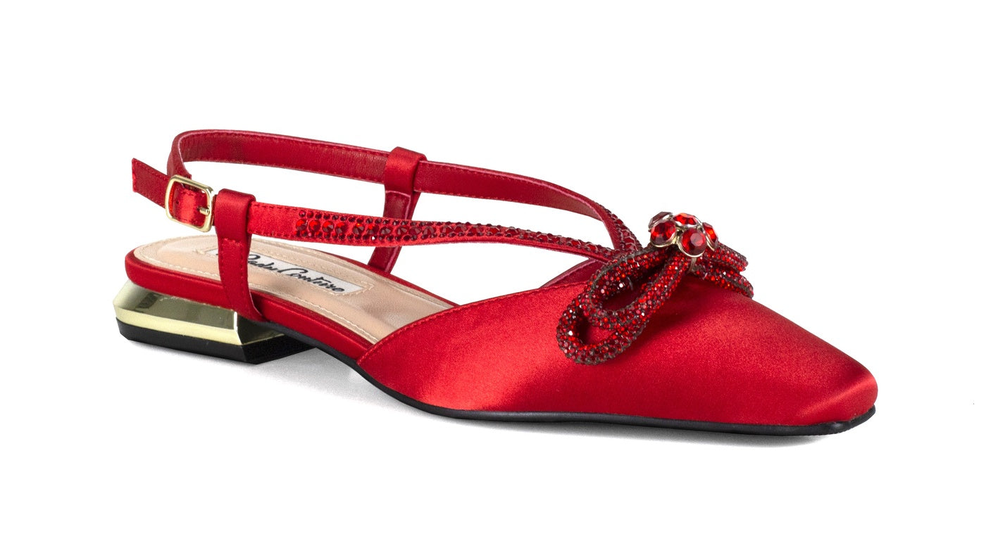  Lady Couture Kendal Flat Slingback - Red - Bonton