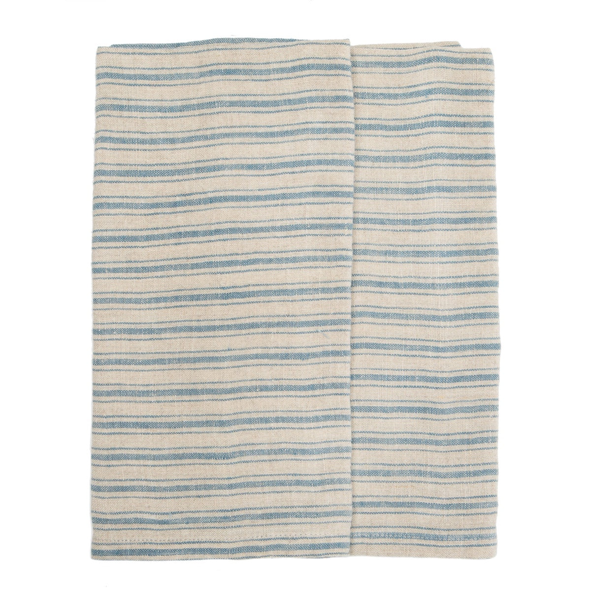  Caravan Boat Stripe Towels, Set of 2 - White & Blue - Bonton