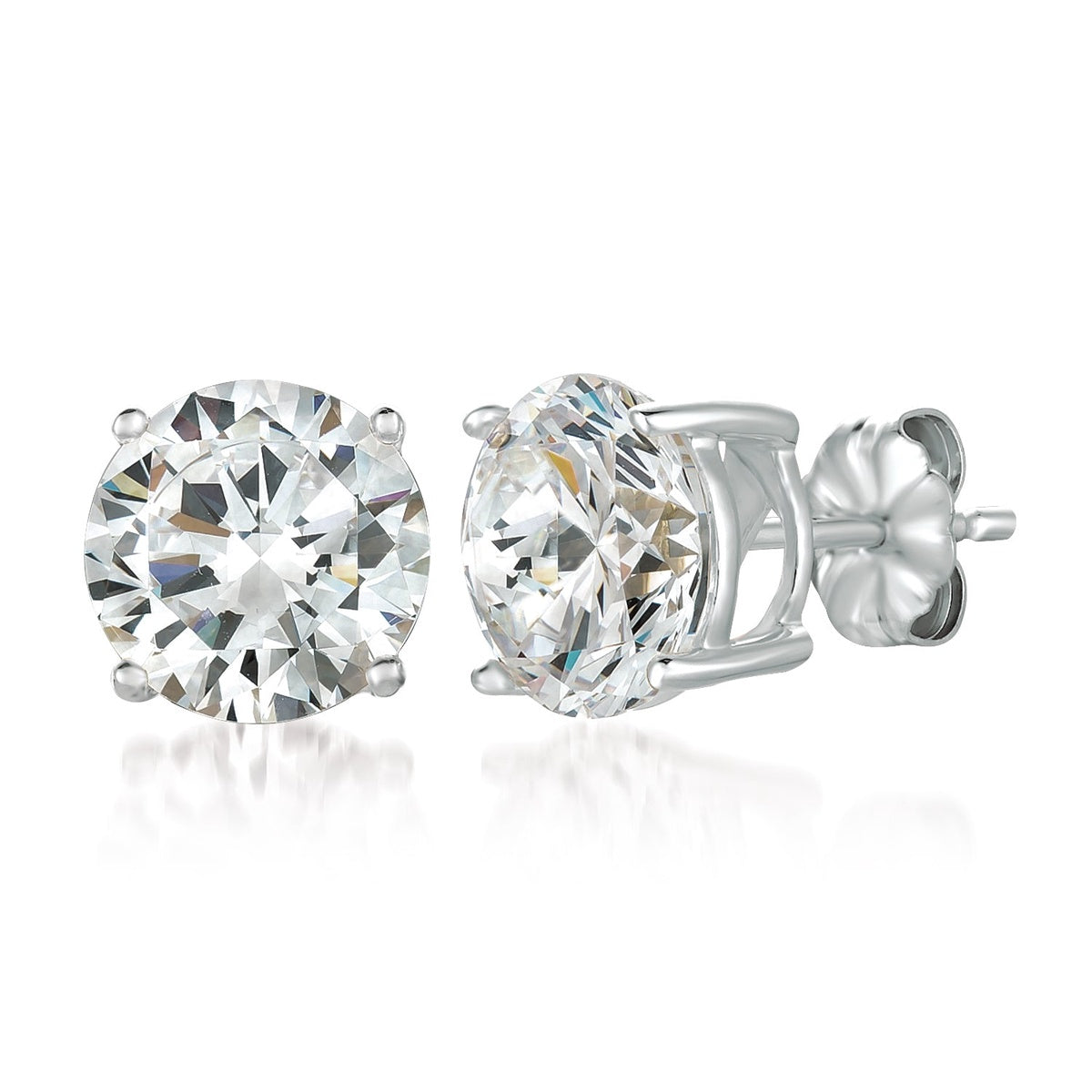  CRISLU Brilliant Cut Stud Finished in Pure Platinum - Pure Platinum - Bonton