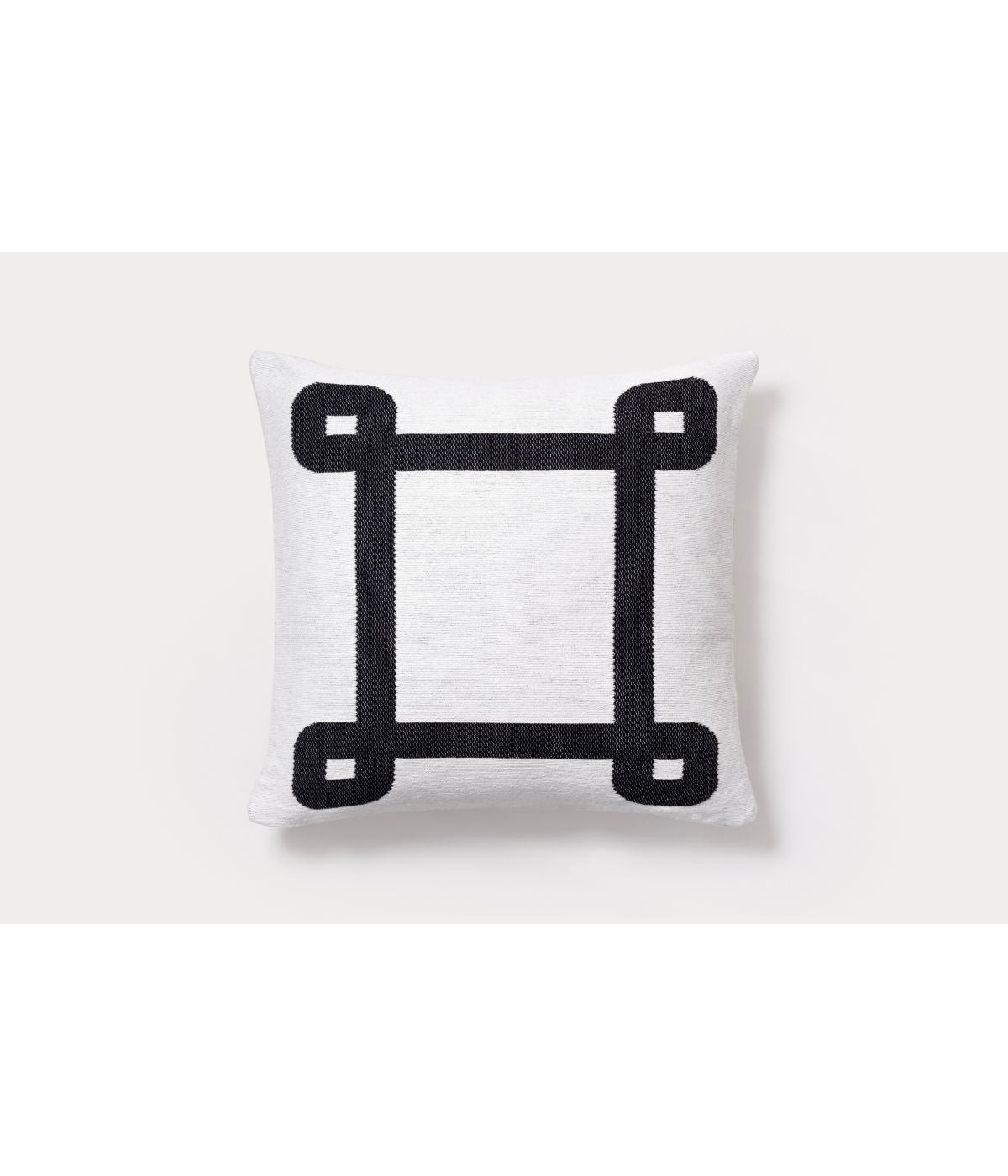 Geo Border Decorative Pillow White