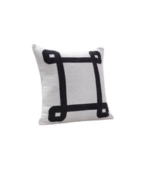 Geo Border Decorative Pillow White