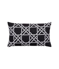 Lattice Work Decorative Pillow Rectangle Black