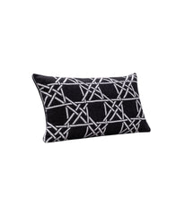 Lattice Work Decorative Pillow Rectangle Black