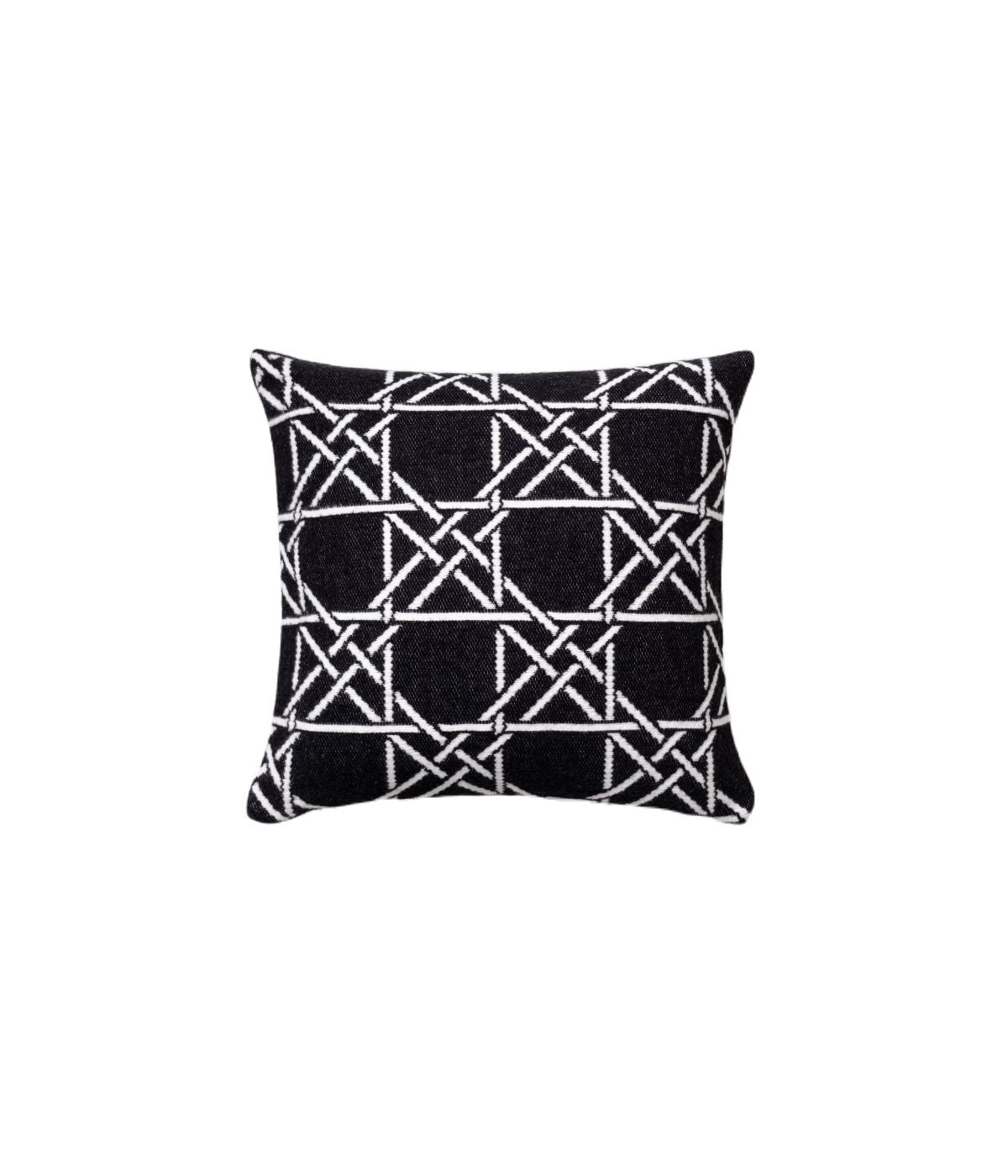  Brooks Brothers Lattice Work Decorative Pillow Black - Black - Bonton