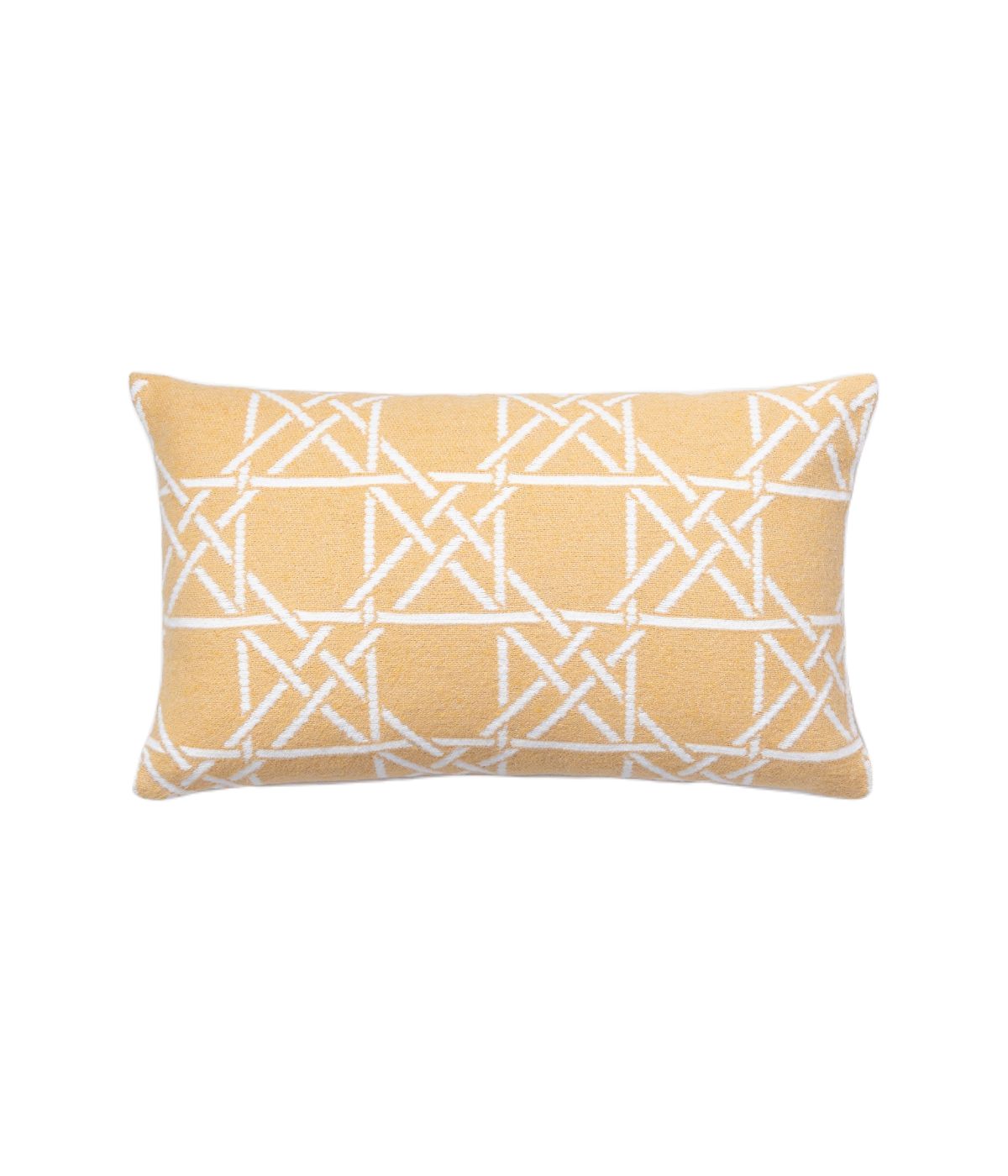 Lattice Work Decorative Pillow Rectangle Yellow