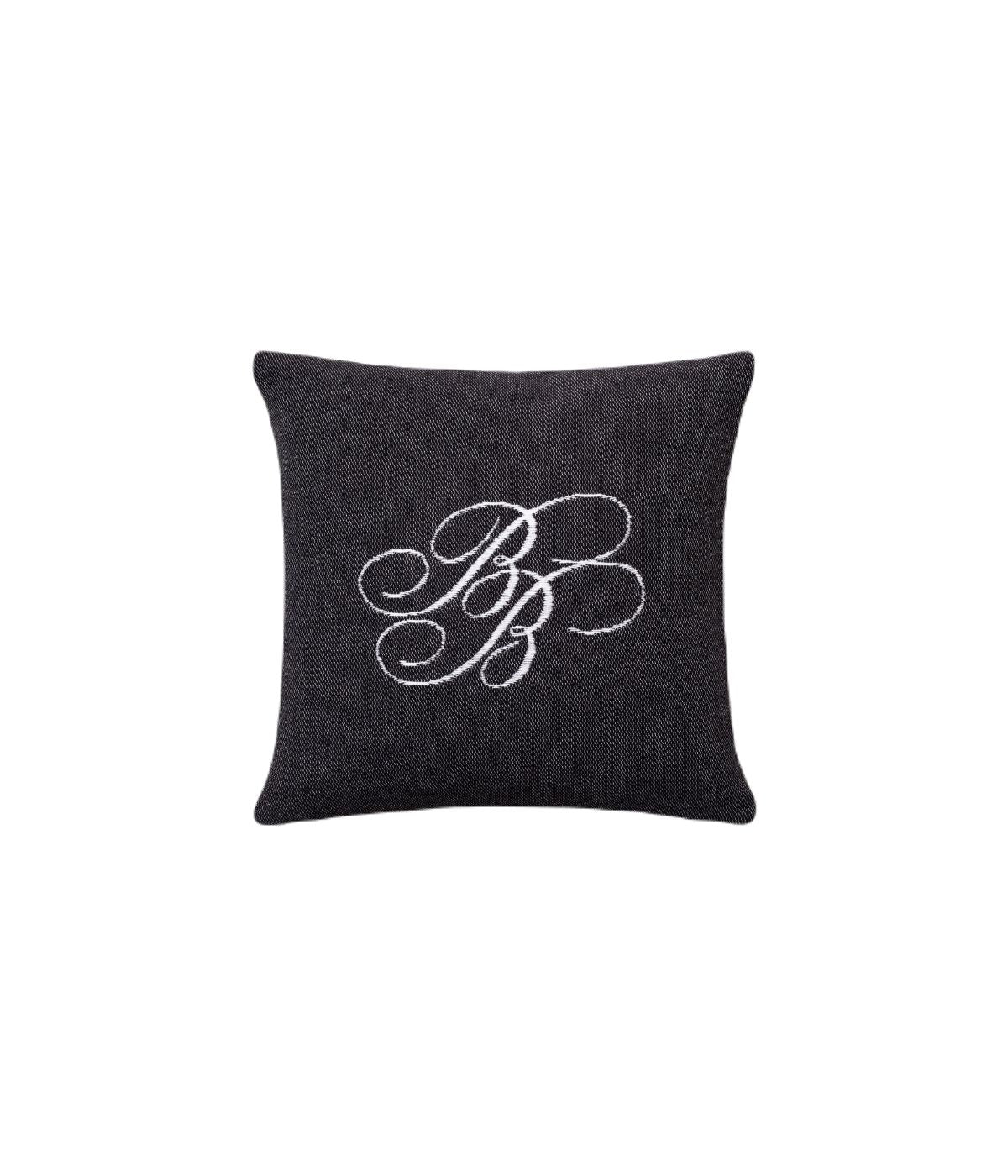 BB Monogram Decorative Pillow Square Black