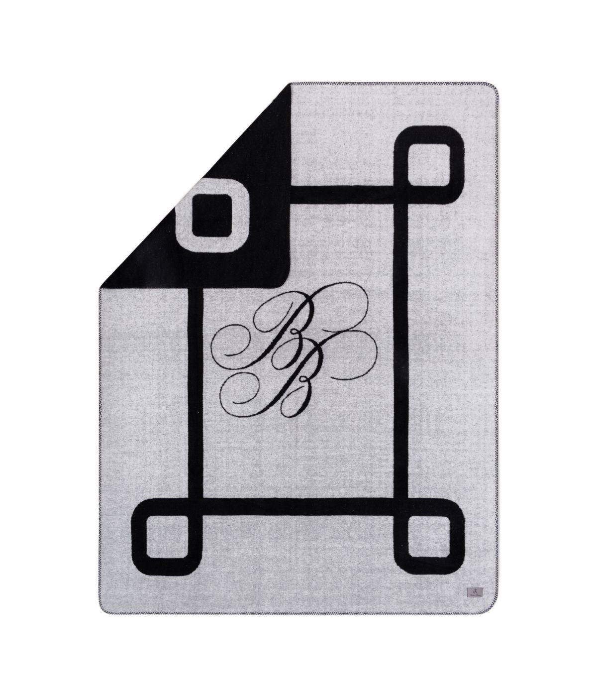  Brooks Brothers BB Monogram Throw Black - Black - Bonton