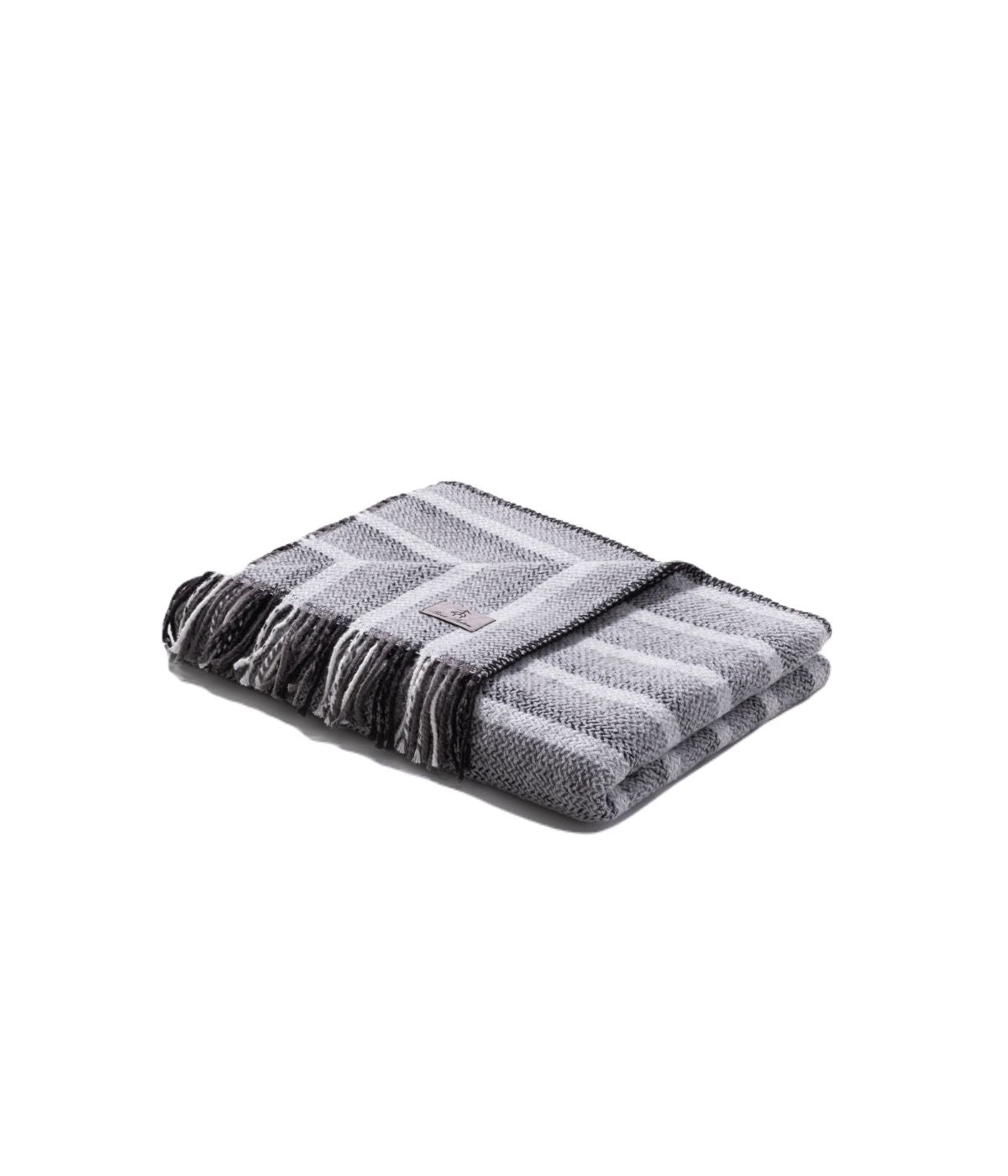  Brooks Brothers Herringbone Ombre Throw Silver - Silver - Bonton