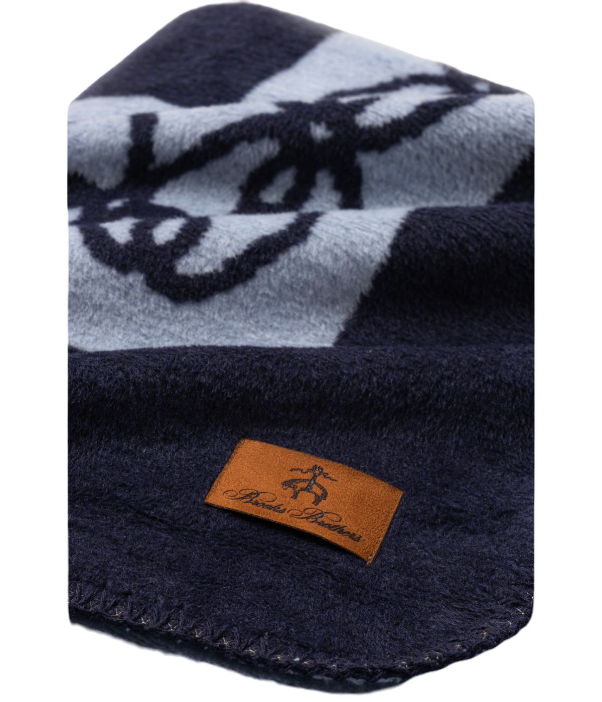  Brooks Brothers Geo Linked Throw Navy - Navy - Bonton