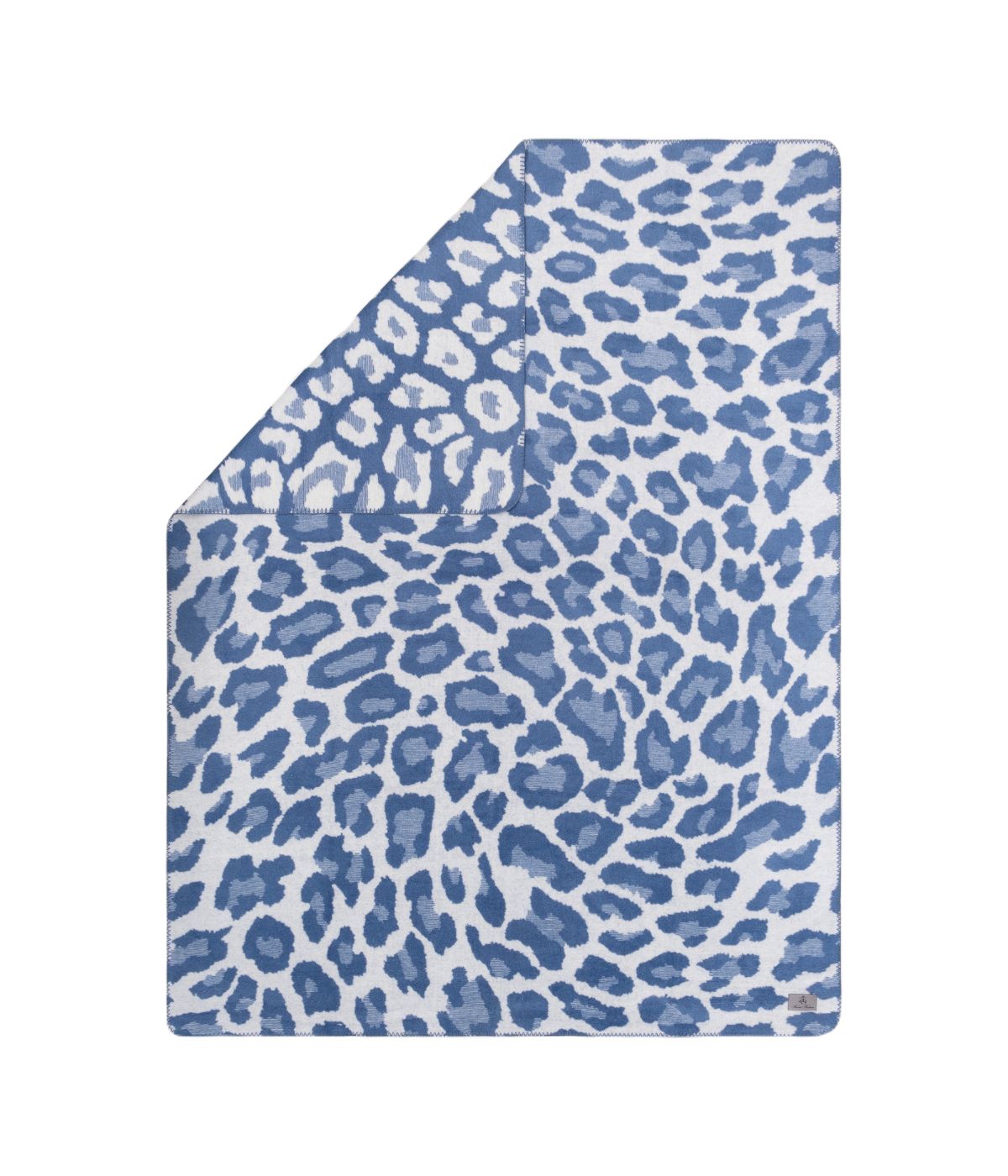  Brooks Brothers Leopard Throw Blue - Blue - Bonton