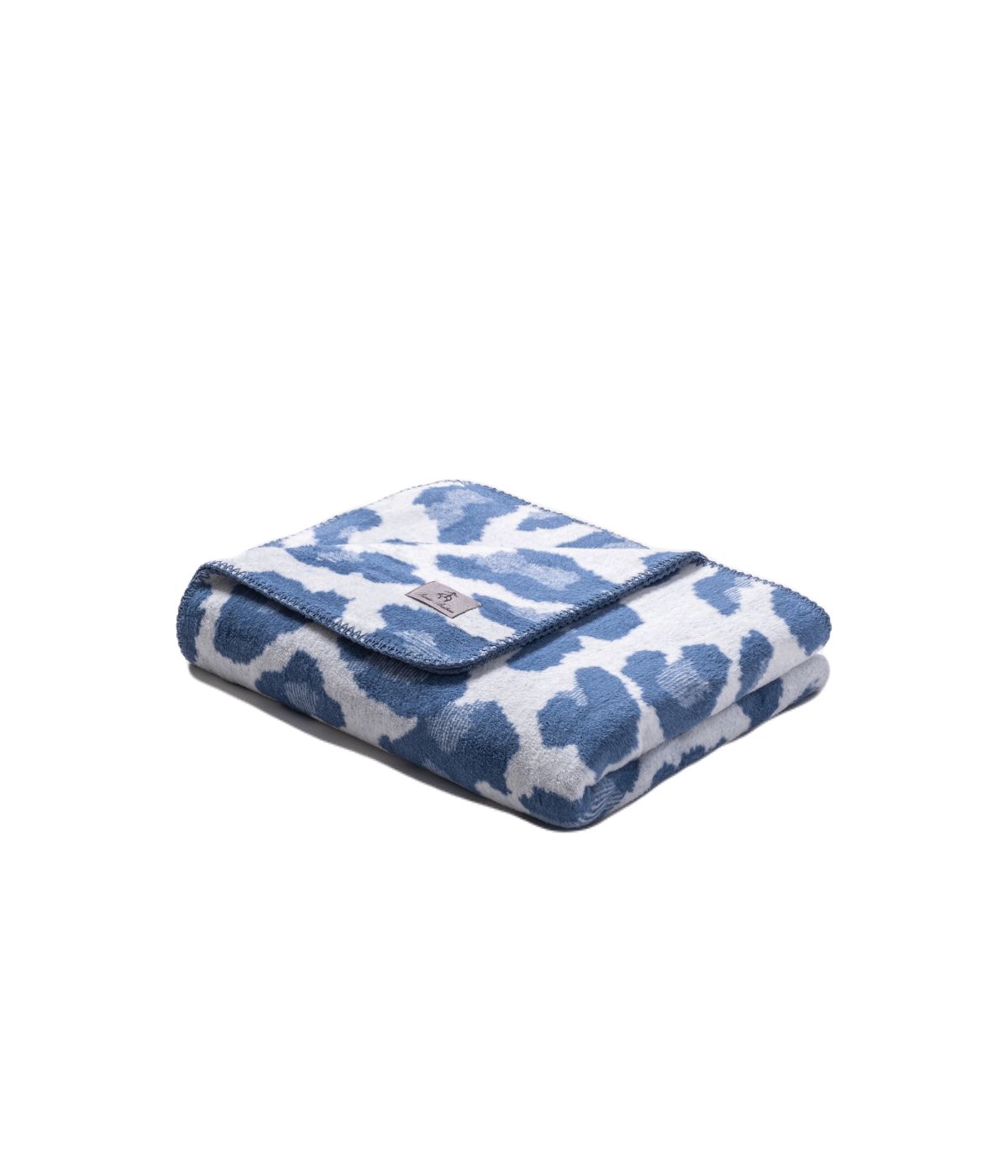  Brooks Brothers Leopard Throw Blue - Blue - Bonton