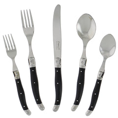 Laguiole 20 Piece Stainless Steel Flatware Set, Service for 4, Black