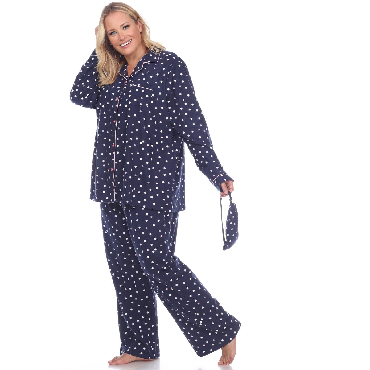  White Mark Plus Size Three-Piece Pajama Set - 1X - Bonton