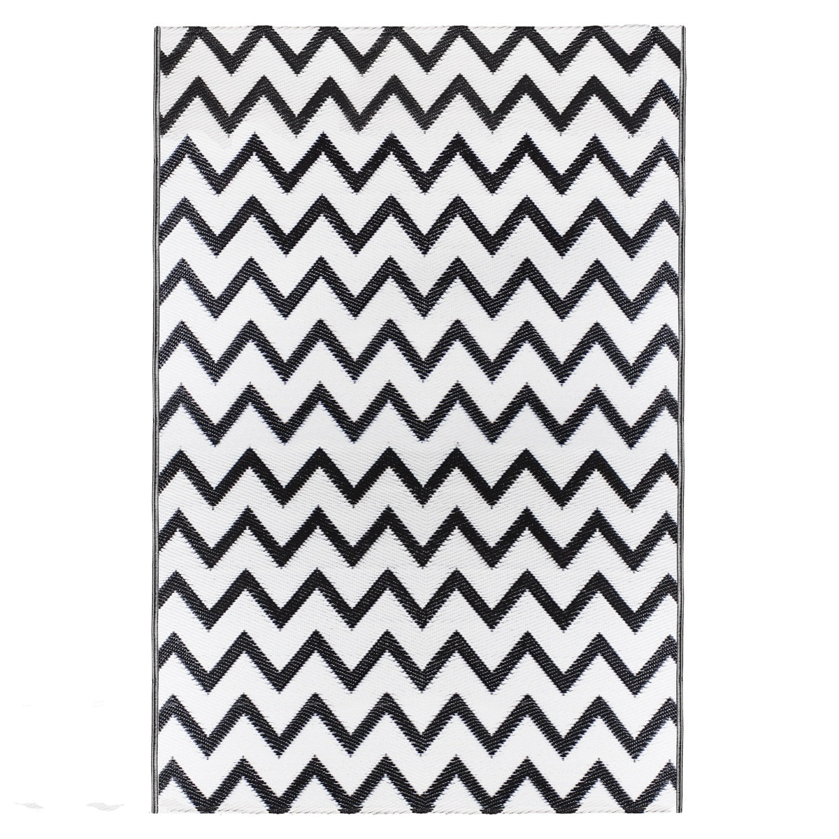  Northlight 4' X 6' Black and White Chevron Rectangular Outdoor Area Rug - Chevron - Bonton