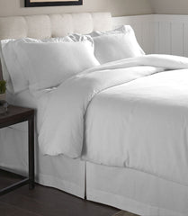 Solid & Print Flannel Duvet Sets White