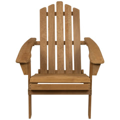 36" Natural Stained Classic Folding Wood Adirondack Chair