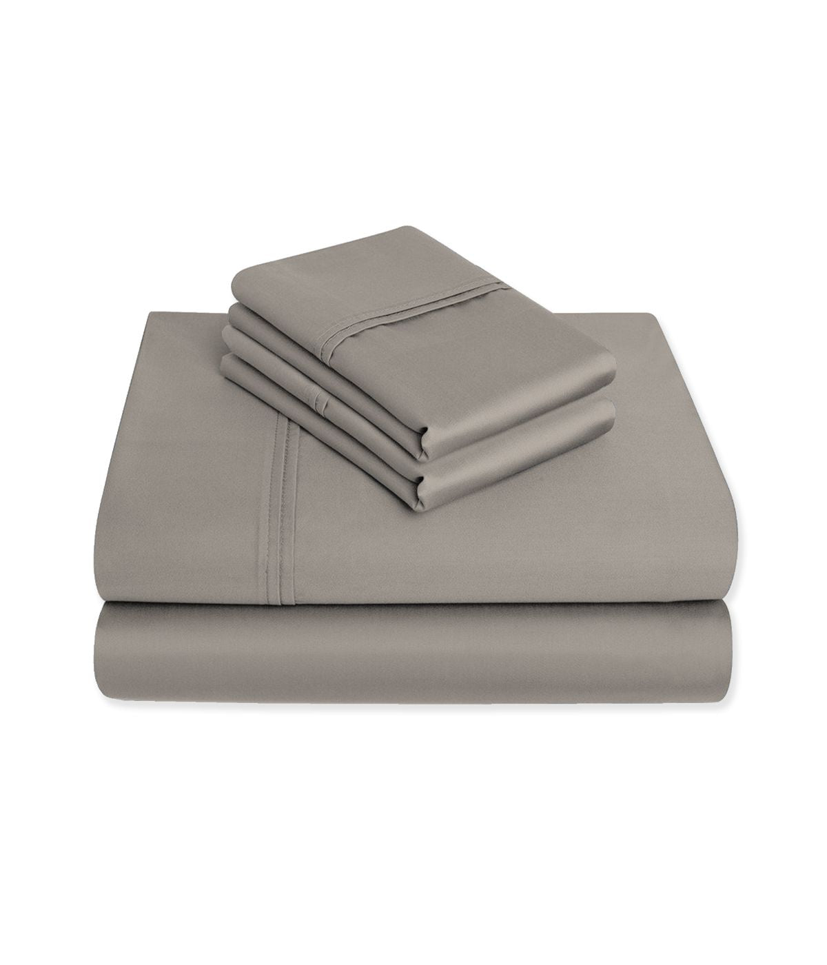  Purity Home Cotton 400 Thread Count Sateen Sheet Set Taupe - Taupe - Bonton