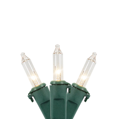 100-Count Clear Mini Christmas Light Set  20.25ft Green Wire