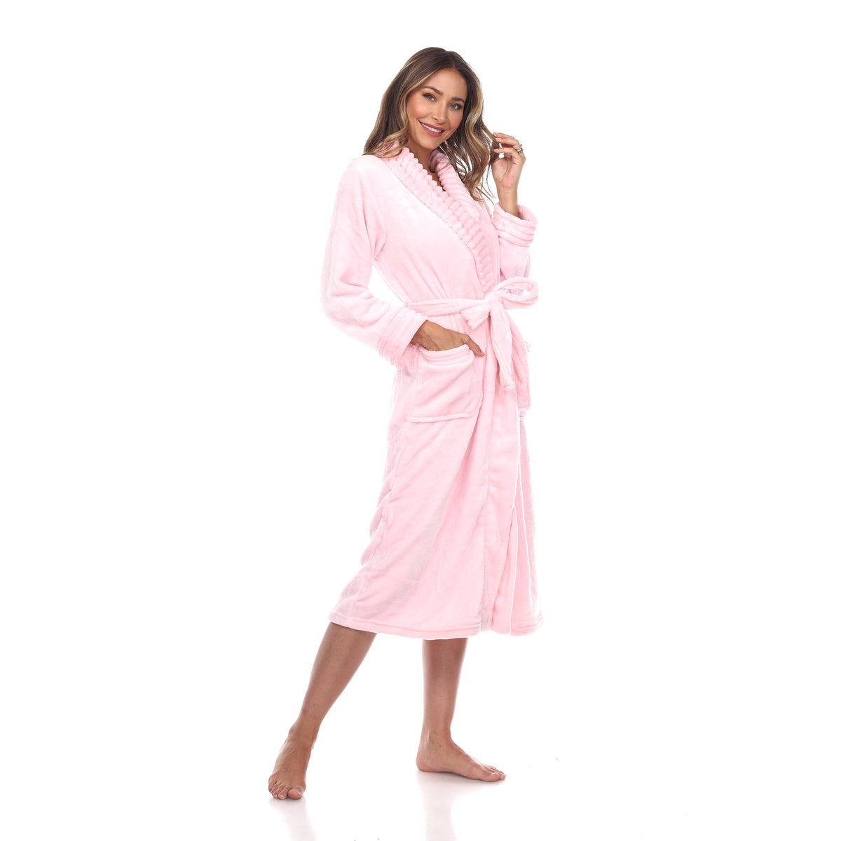  White Mark Women's Cozy Lounge Robe - S/M - Bonton