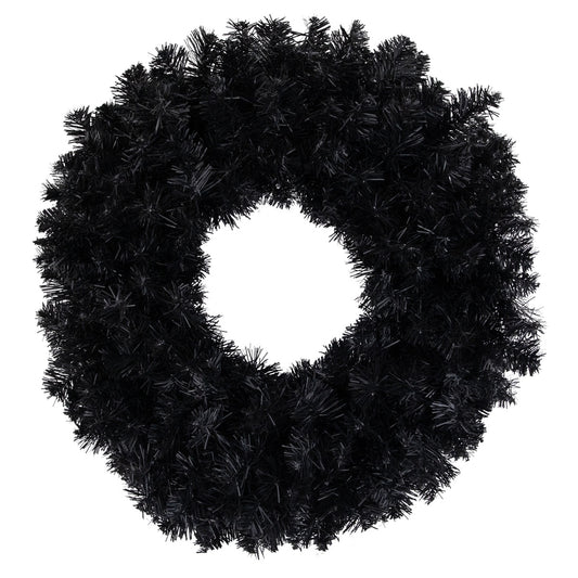 Colorado Spruce Artificial Halloween Wreath - 24" - Black - Unlit