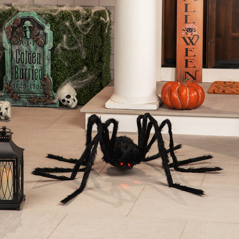 Lighted Spider Eyes Halloween Decoration - 44" - Black - Red Lights