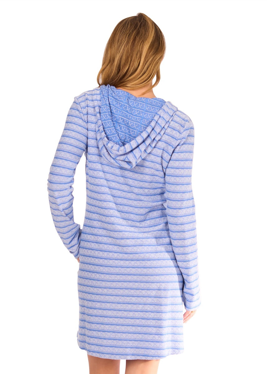  Cabana Life Blue Hoodie Dress - XS - Bonton