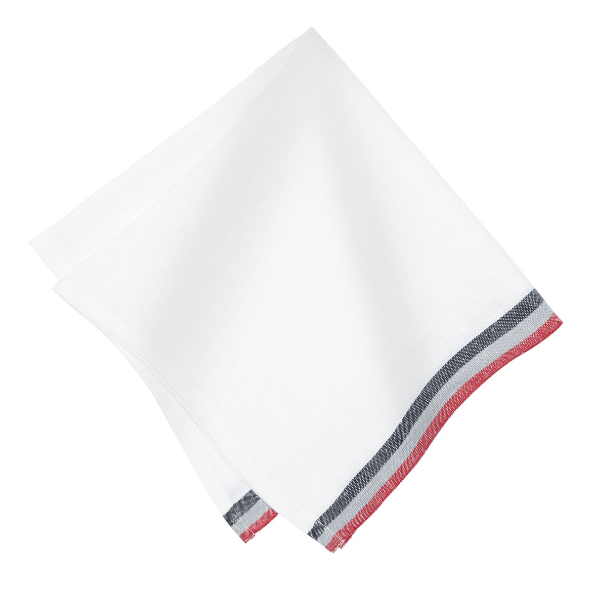  Caravan Normandy White - Napkins 20x20 - Set of 4 - Mustard/White/Blue Stripes - Bonton