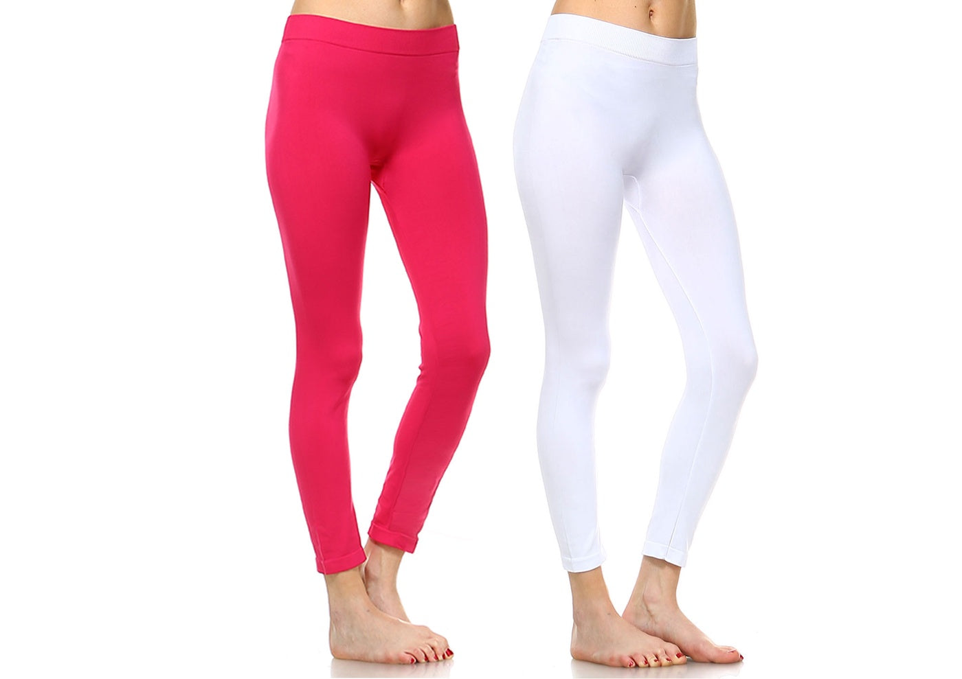  White Mark Pack of 2 Solid Leggings - one size - Bonton