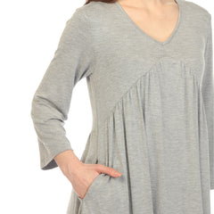 Women's Empire Waist V-Neck Tunic Top