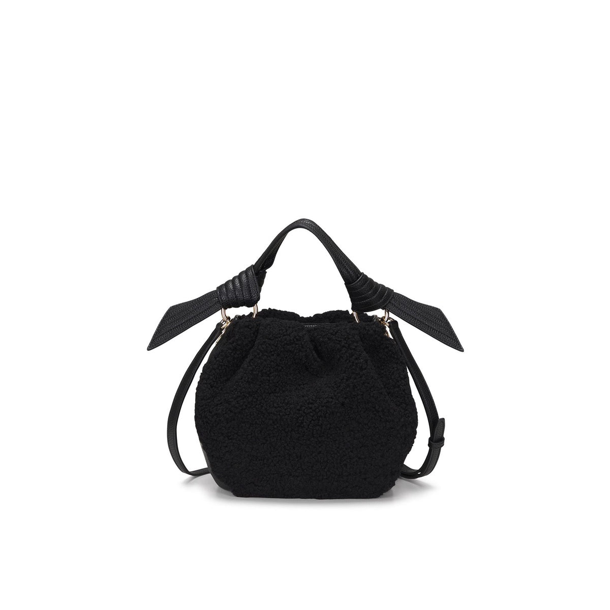  Oryany Selena Eco Fur Bucket - Medium Crossbody - Black - Bonton