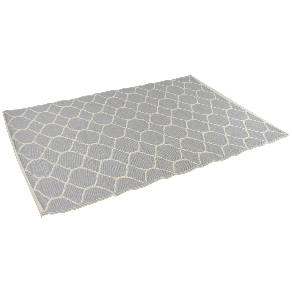  Northlight 4' X 6' Gray and Beige Honeycomb Pattern Rectangular Outdoor Area Rug - Honeycomb - Bonton