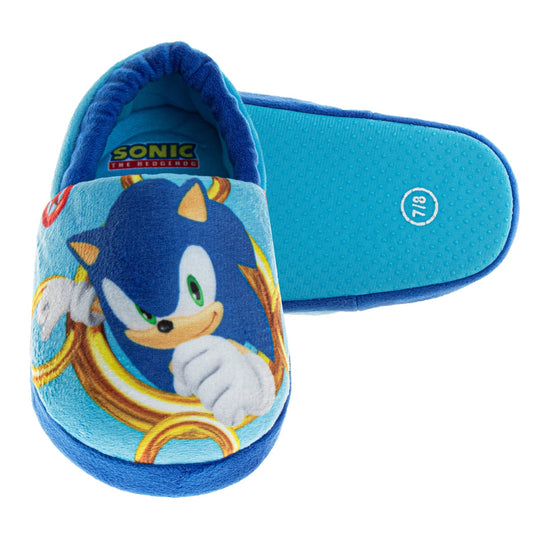 SEGA Sonic the Hedgehog Slippers - Kids House Shoes Lightweight Plush Warm Comfort Soft Aline Slipper (Toddlers - Little Kids)