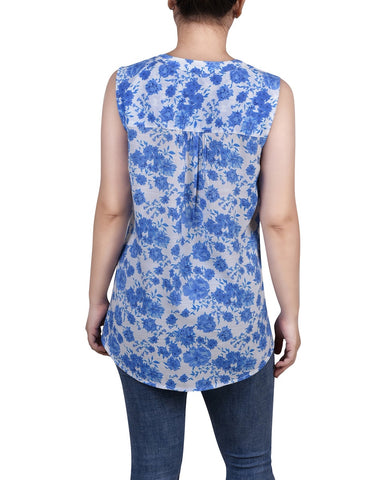 Sleeveless Pintucked Blouse