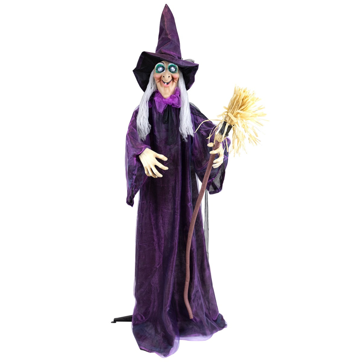  Northlight Lighted and Animated Witch Halloween Figure Decoration - 5.5' - Cool White Lights - Default Title - Bonton