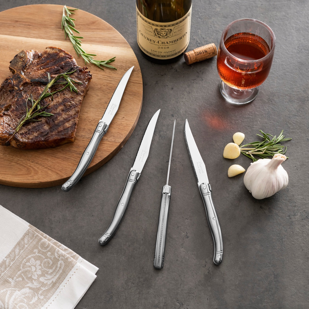  French Home Laguiole Connoisseur 4-Piece Steak Knife Set With Stainless-Steel Handles - Default Title - Bonton