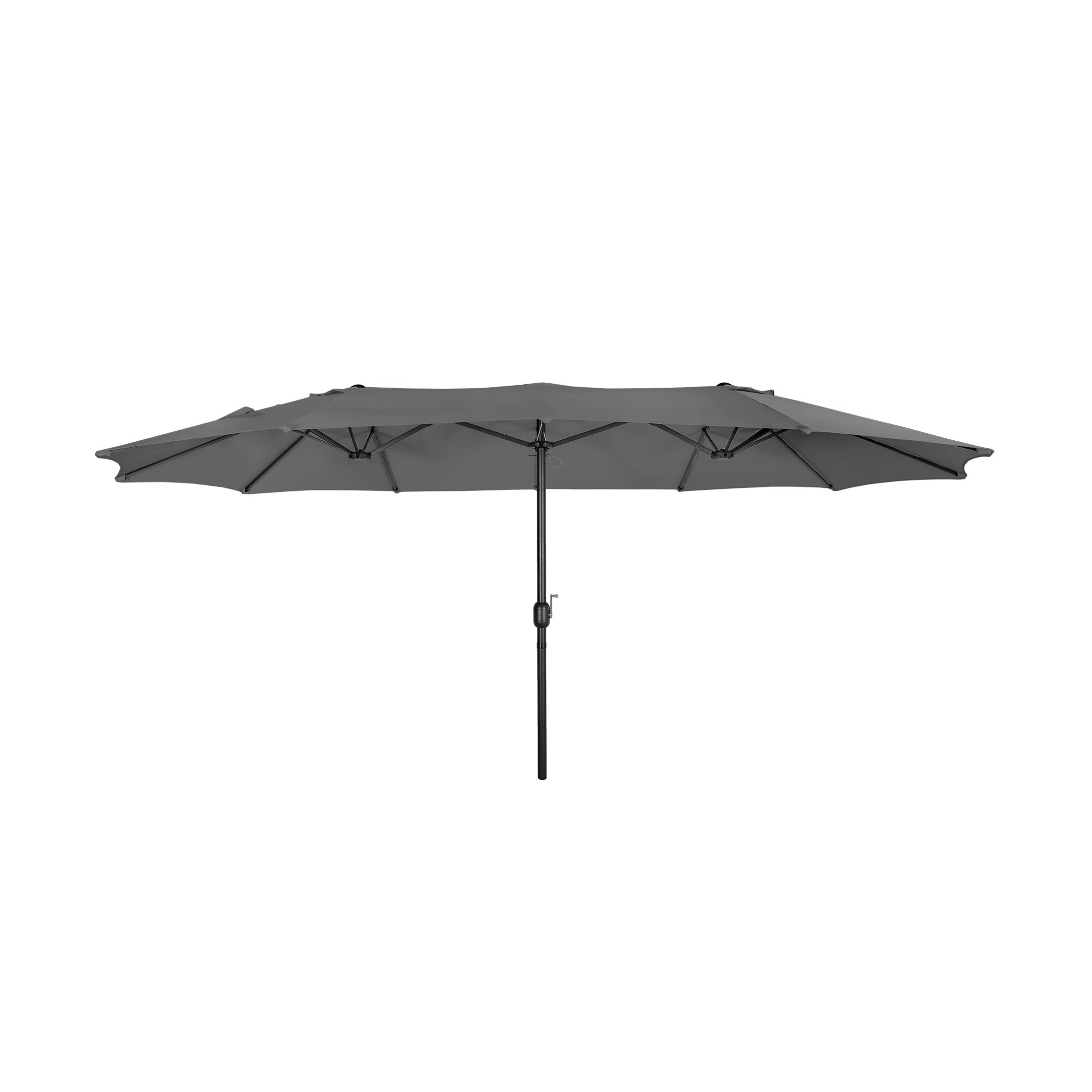  Westin Furniture Double Sided Outdoor Twin Patio Market Table Umbrella, 15 x 9 Ft - Beige - Bonton