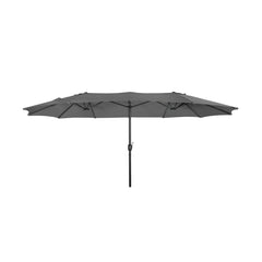 Double Sided Outdoor Twin Patio Market Table Umbrella, 15 x 9 Ft