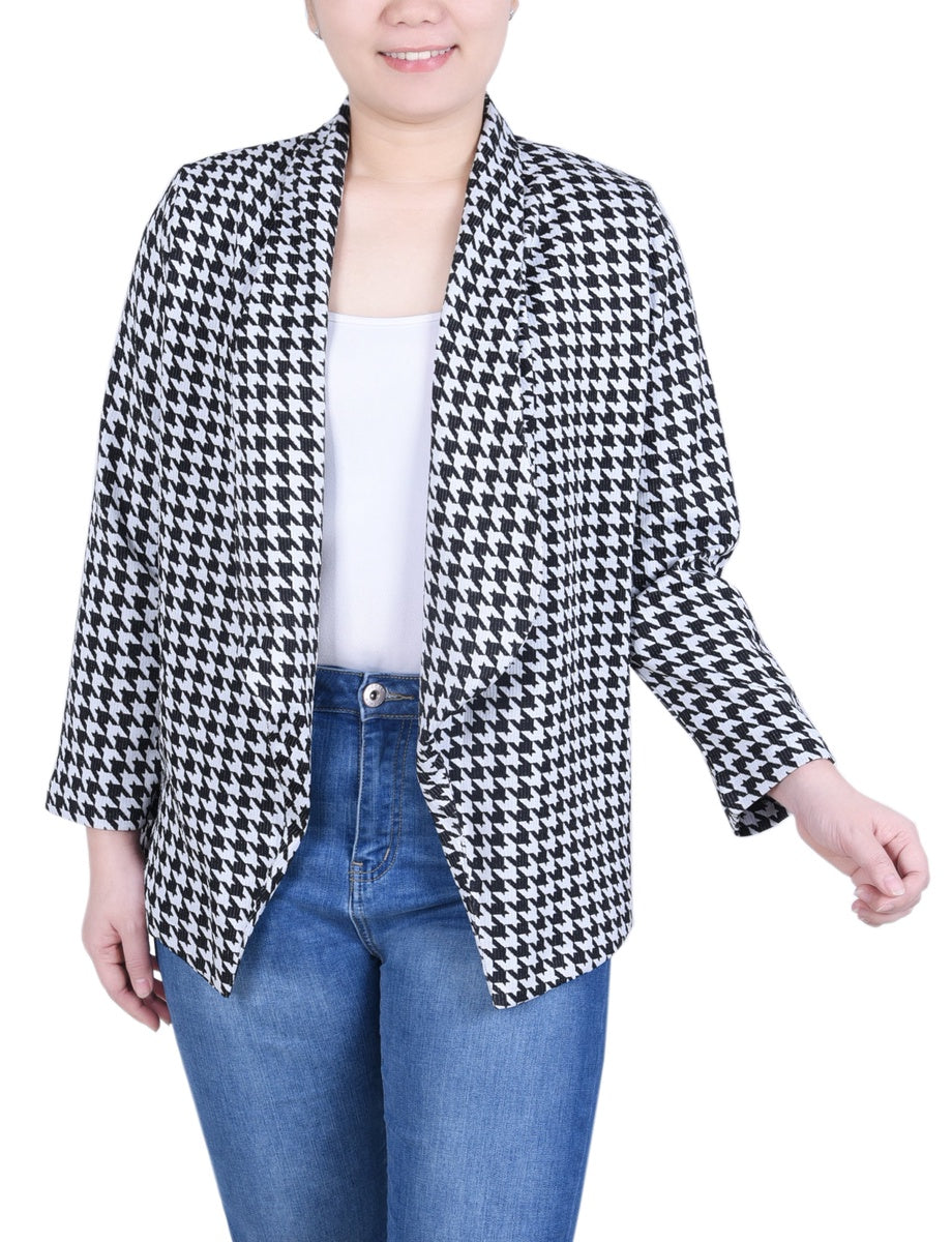 NY Collection Long Sleeve Ponte Jacket - Plum Caspia - Bonton