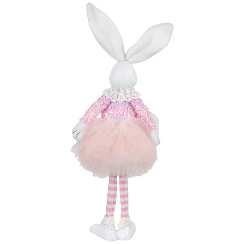 Ballerina Bunny Standing Easter Figure - 15" - Pink and White