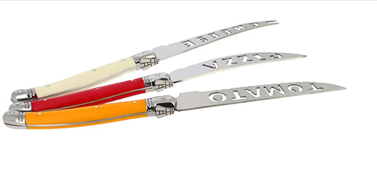 3 Piece Laguiole Pizza, Tomato, and Cheese Knife Set ,Tuscan Sunset