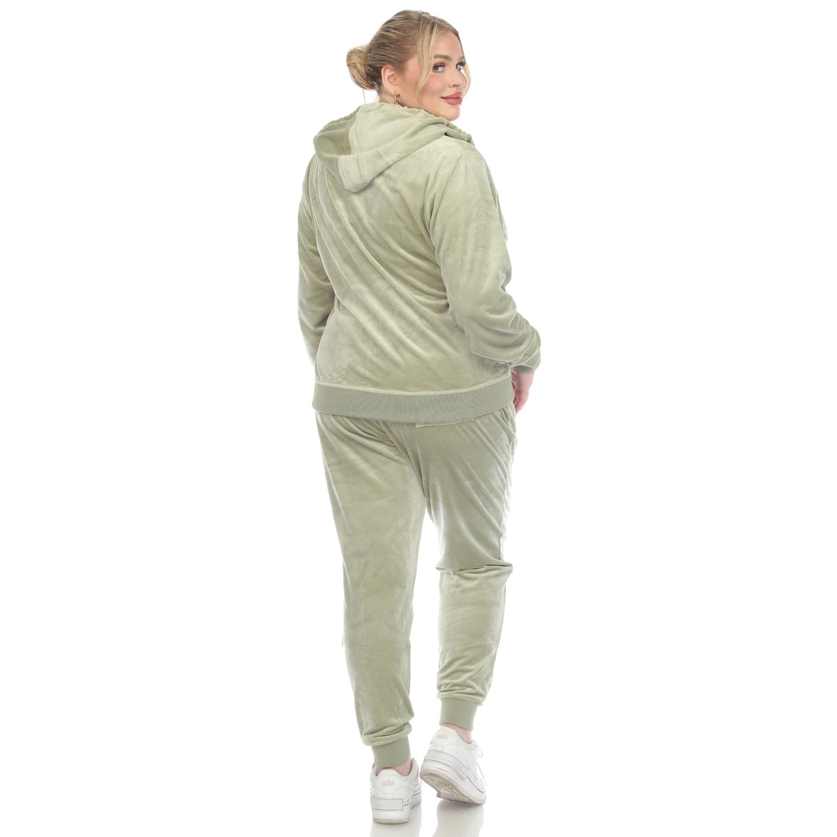  White Mark Plus Size 2 Piece Velour Tracksuit Set - 1X - Bonton