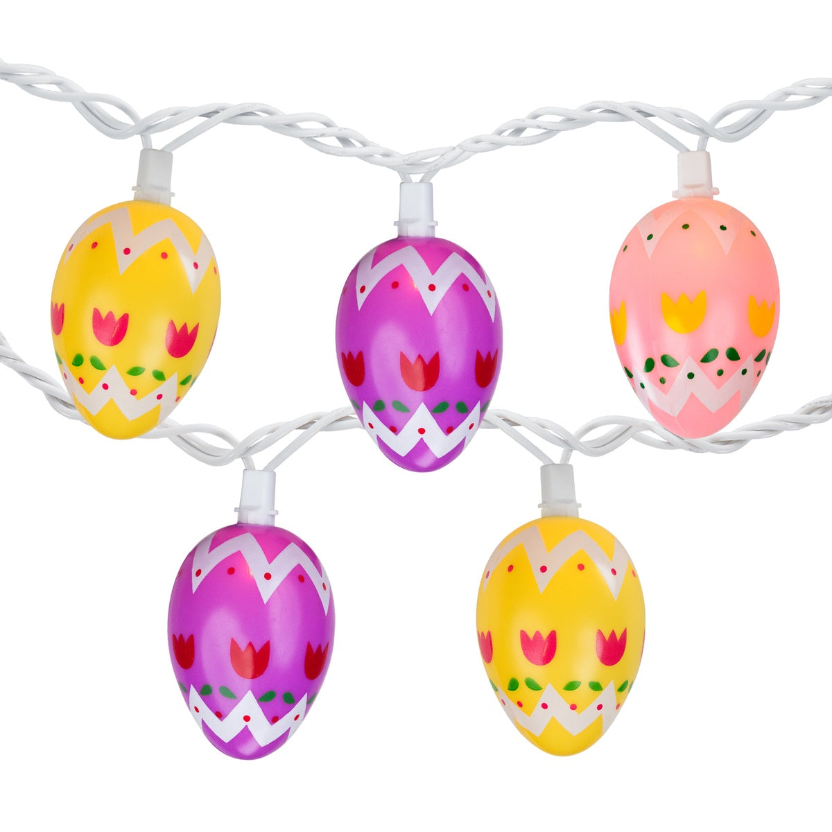  Northlight 10-Count Pastel Multi-Color Easter Egg String Light Set  7.25ft White Wire - Default Title - Bonton
