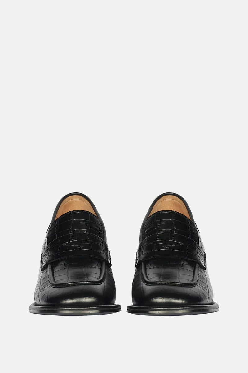  Saint G Viviana Croco - Heel Loafers - Black - Bonton