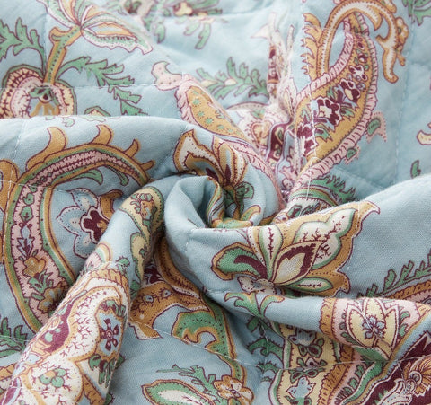 DaDa Bedding Bohemian Burgundy Red Velvet Trim Floral Paisley Patchwork Cotton Bedspread Set (JHW-868) by DaDa Bedding Collection