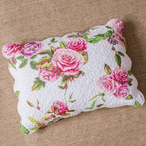 DaDa Bedding Romantic Roses Lovely Spring Pink Floral Quilted Scalloped Bedspread Set (JHW879) by DaDa Bedding Collection